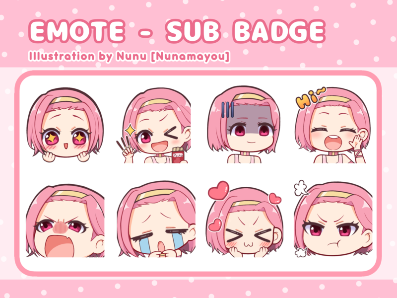 Chibi emote badge for Twitch or Discord 