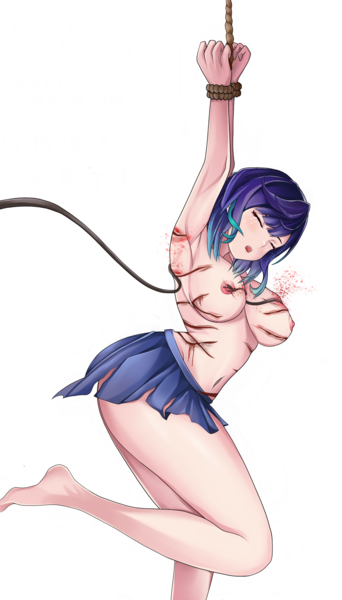 Anime naked topless bondage