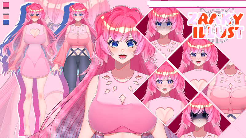 CUSTOM LIVE2D MODEL VTUBER FOR STREAM