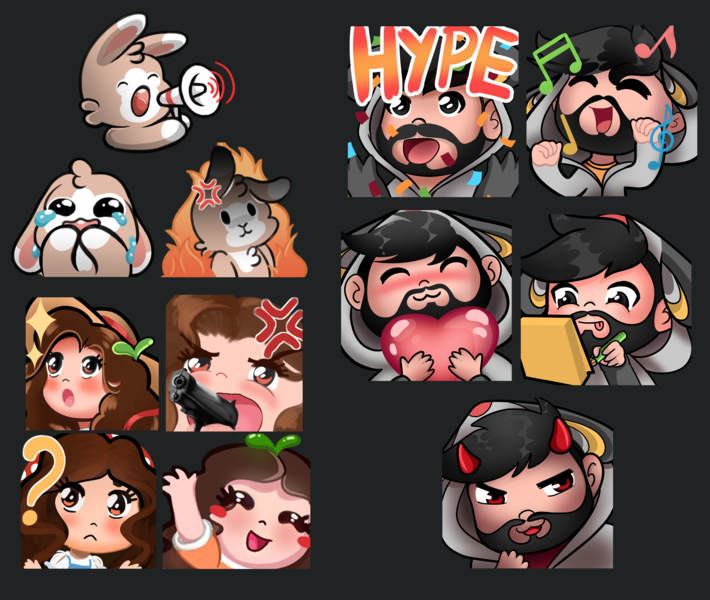 PACK OF 3 TWITCH/DISCORD EMOTES