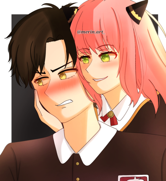 COLORED BUST UP COUPLE ANIME STYLE