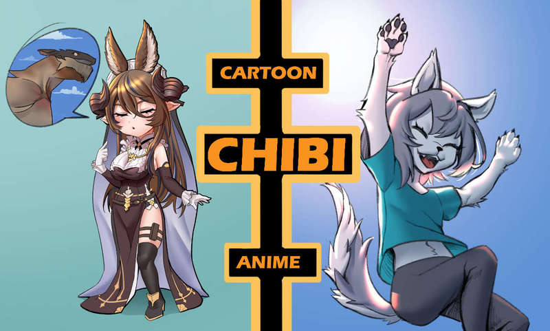 Cute Chibi Character Anime Style Cartoon