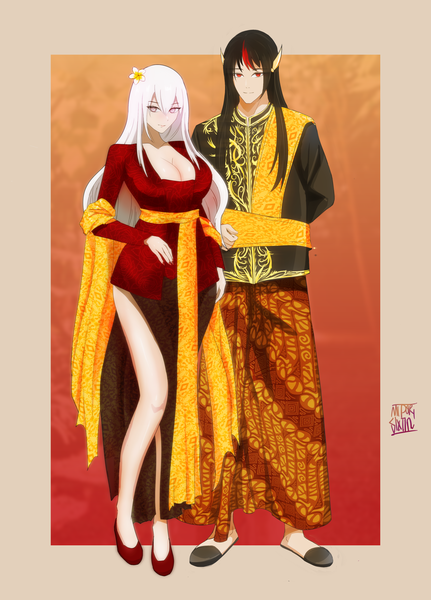 Colored Anime Couple 
