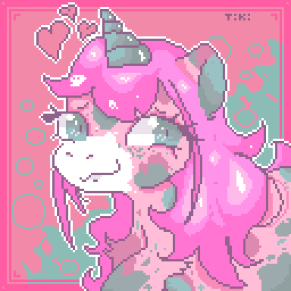 Coloured, close up pixel art