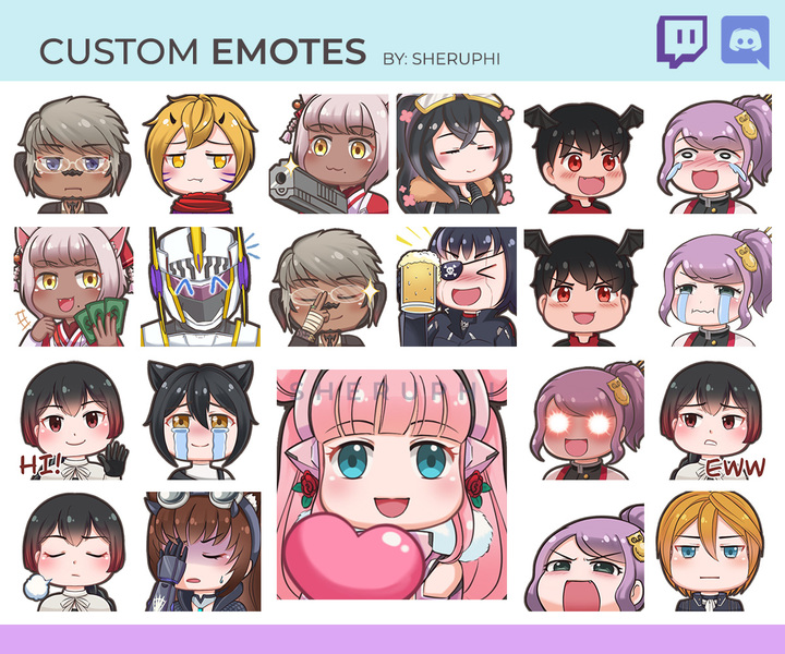 Cute Custom Emote Twitch / Discord etc