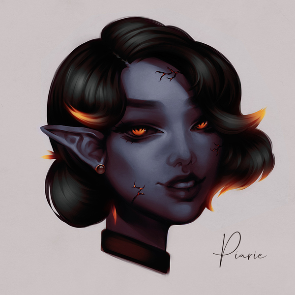 Fully Rendered Colored Bust Painting