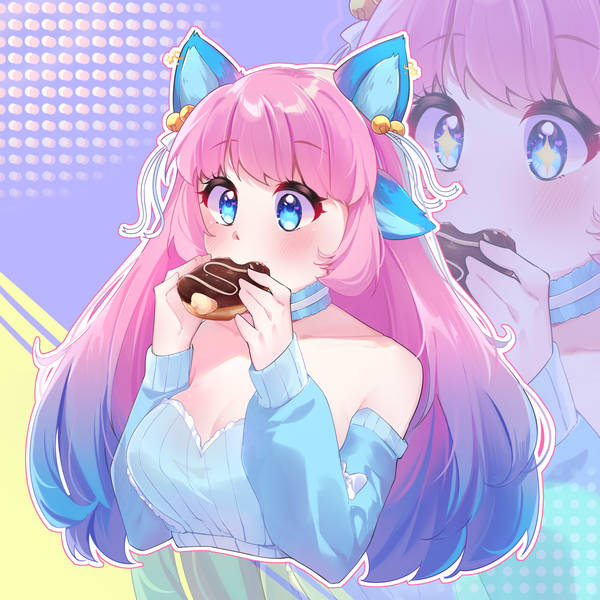 Bust up food illustration