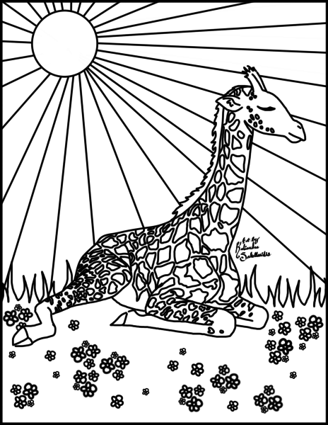 Creature Coloring Page w/Background