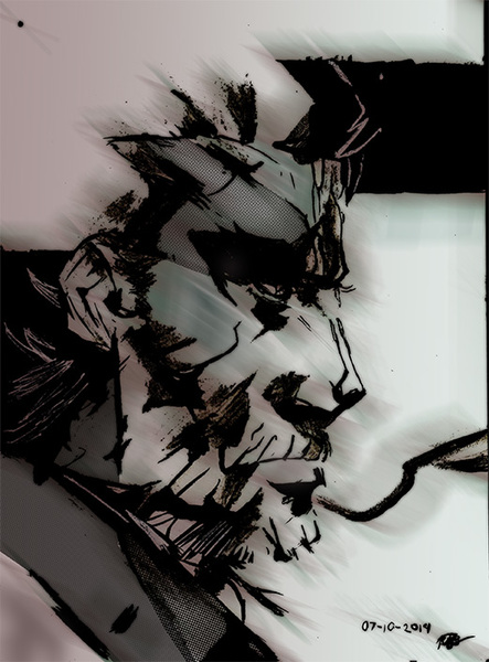 MGS Style bust shot to half body shot