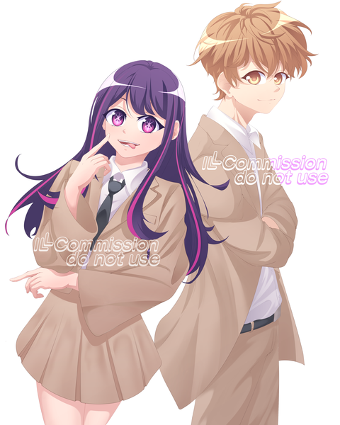 Couple Half Body Anime Illustration