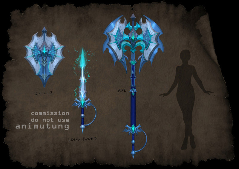 Colored Weapon and Props Illustration