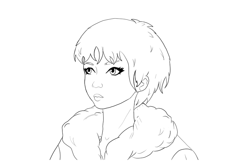 Line art of a character 