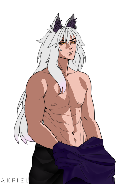 Colored sketch half-body