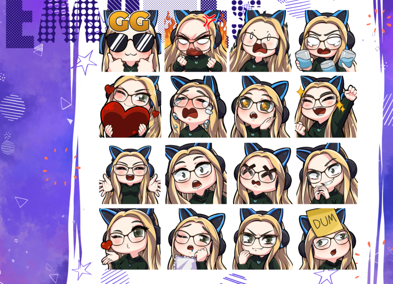 Emotes chibi characters