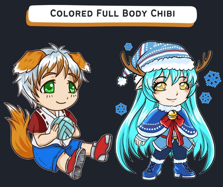 Colored Full Body CHIBI anime