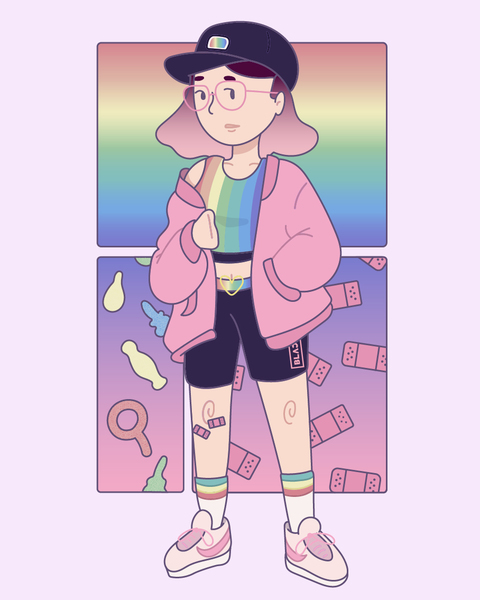1 Person Full Body Colorful Illustration