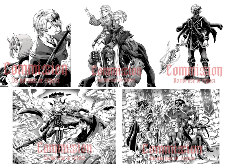 Black and White Manga Style Commission