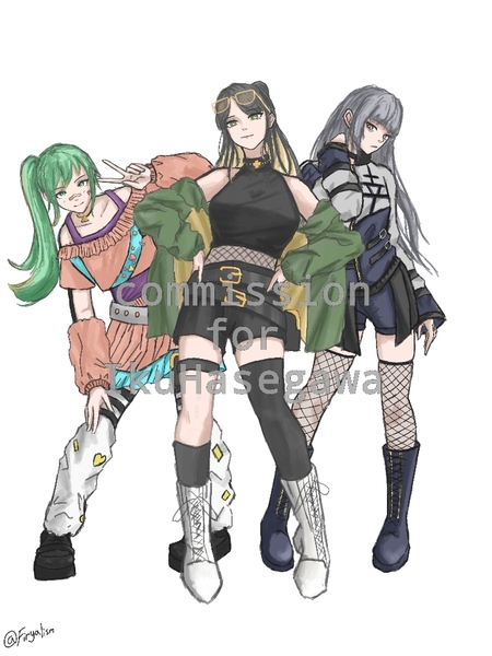 Fullbody anime colored sketch