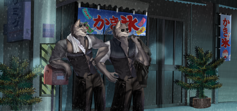 Furry splash art party commission 