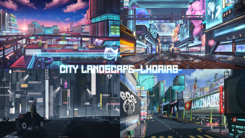 scifi city enviroment landscape artwork