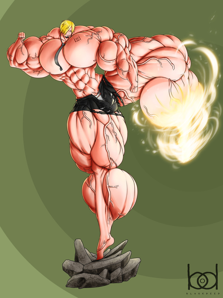 muscle growth colored sketch full body