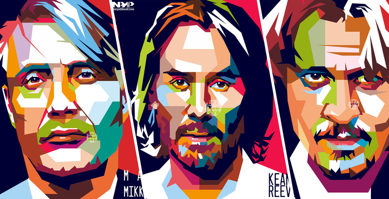 Colored PopArt WPAP portrait