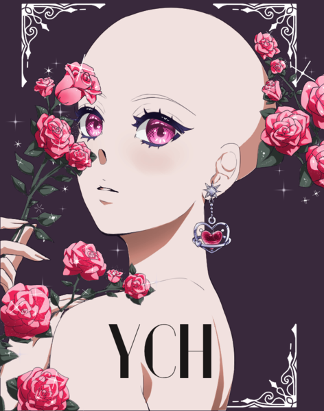 YCH Anime Flower Portrait