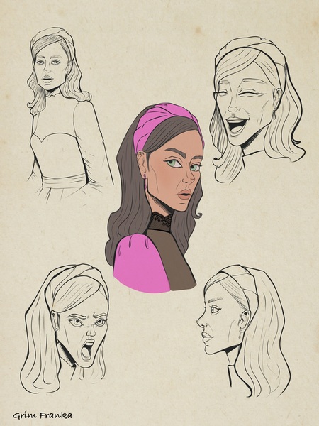 Character design with expression sheet