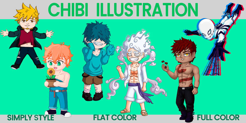 Chibi characters illustratio