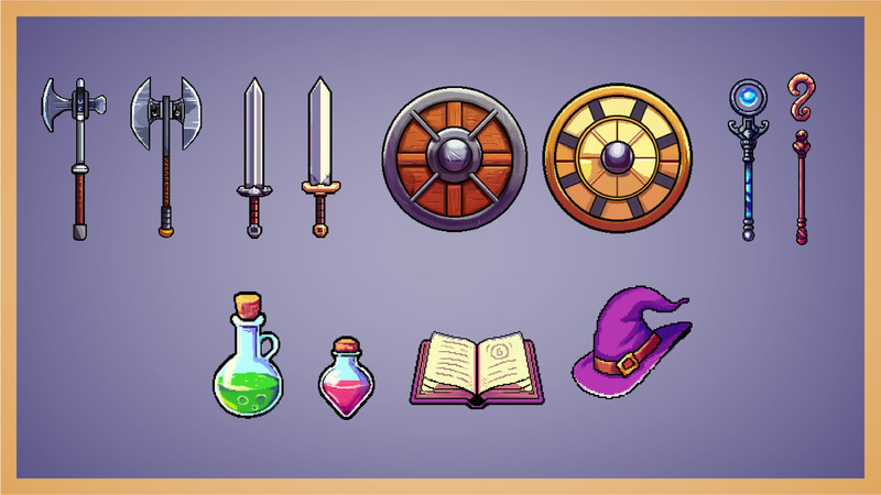 Pixelart weapons