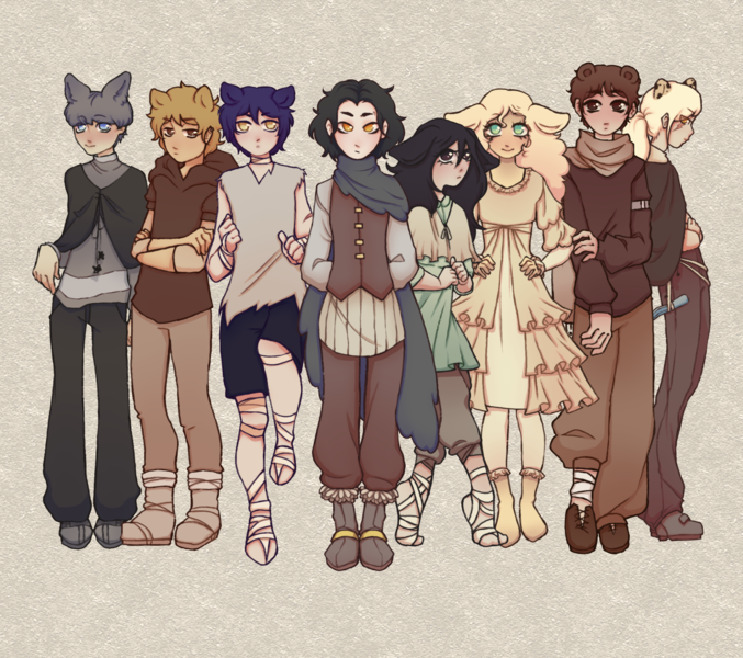 Group full drawing colored