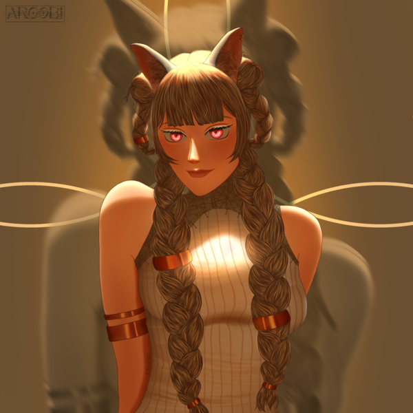 Semi realistic anime headshot 