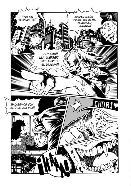 manga page, black and white inks