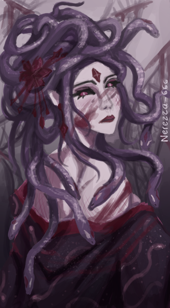 colored sketch half body 