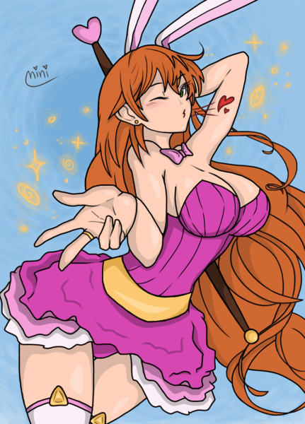 ginger bunny girl in outfit