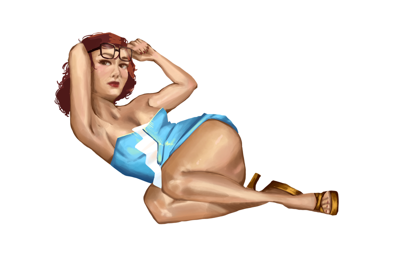 Full-body pinup