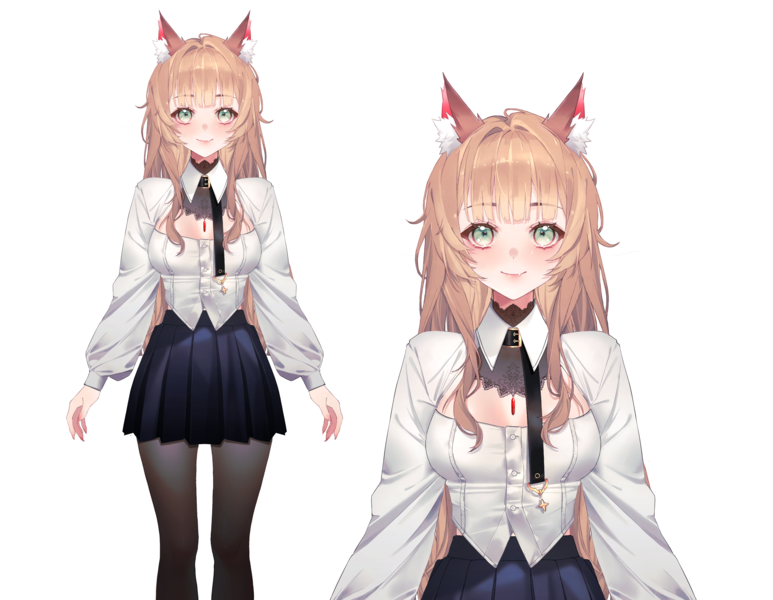 Colored full-body vtuber