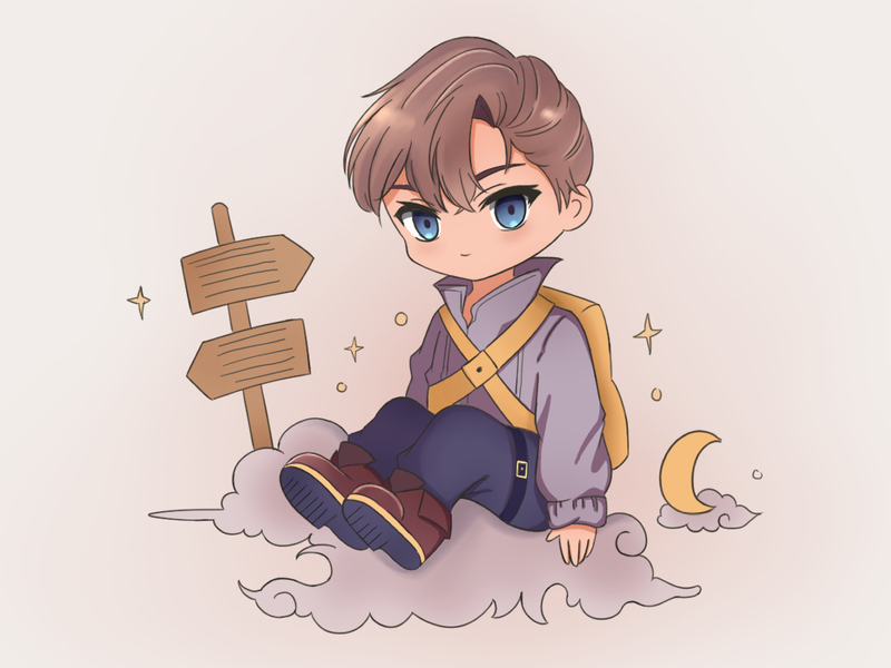 Colored chibi fullbody illustration