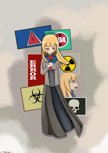 colored sketch with simple background