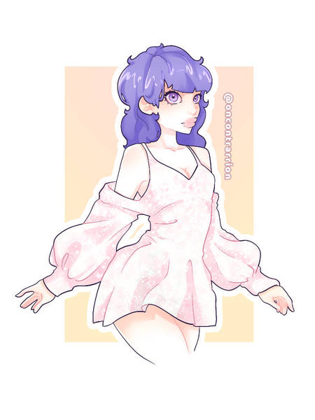 Coloured half body illustration