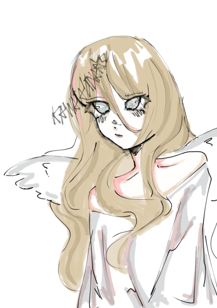 Brightful sketch 1 angel anime girl 