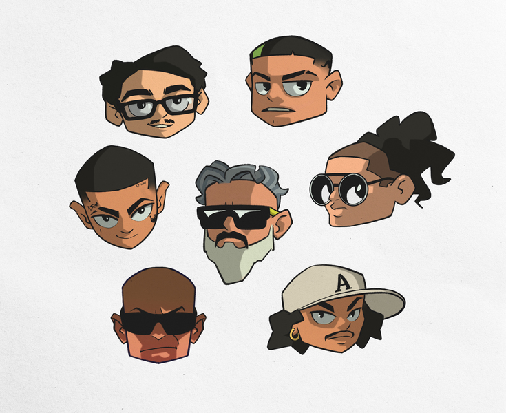 Icon-Head cartoon style