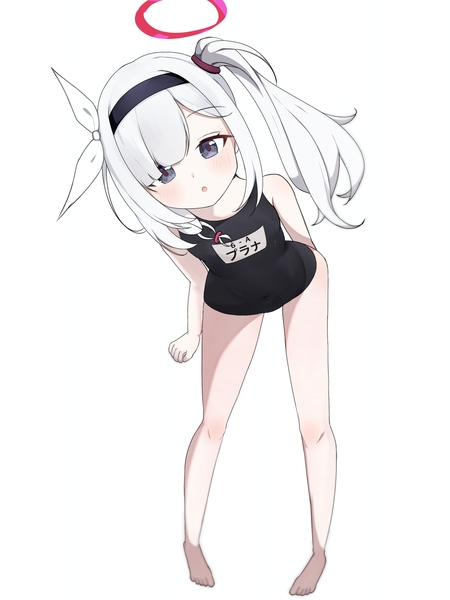 Full body, colored, blue archive