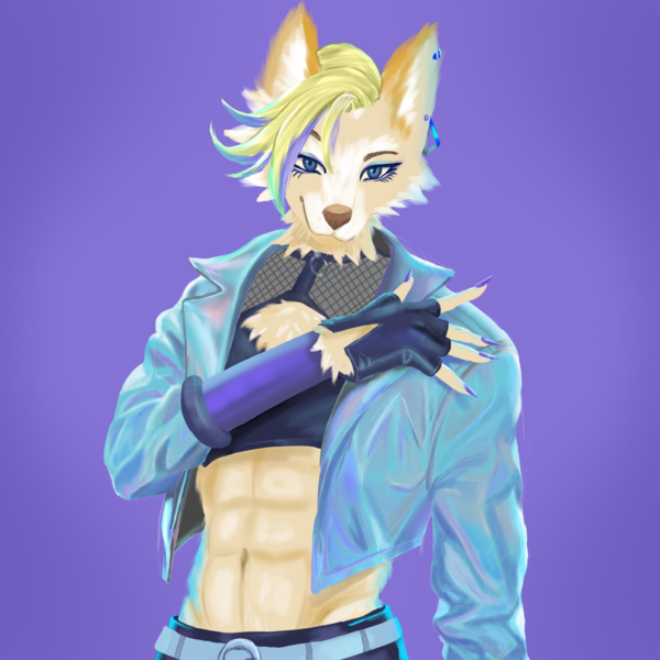 Furry fully body colored drawing