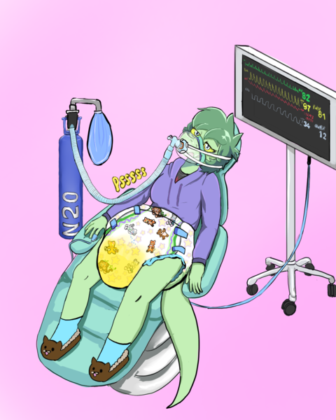 Full color anesthesia soggy/dry diaper