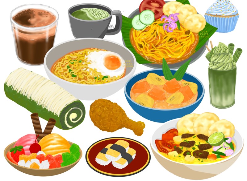 Colored Food Illustration