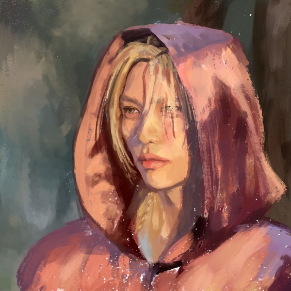 colored sketch half body