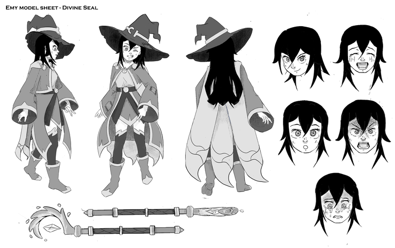 complete manga style model sheet