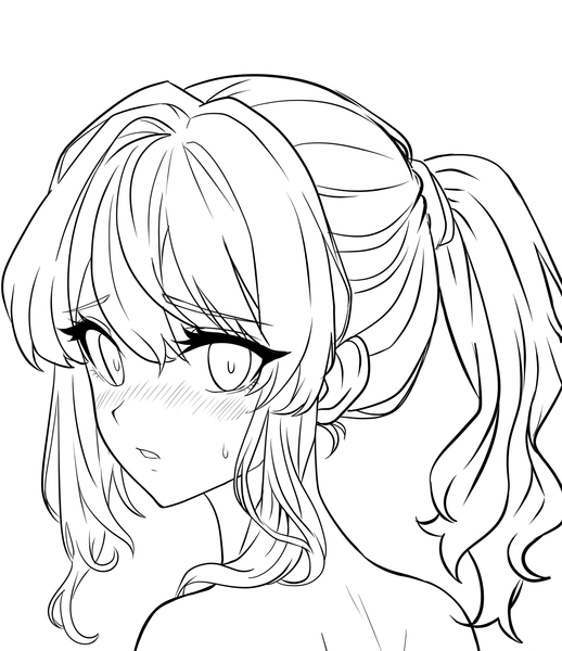 Head Shot Anime Lineart