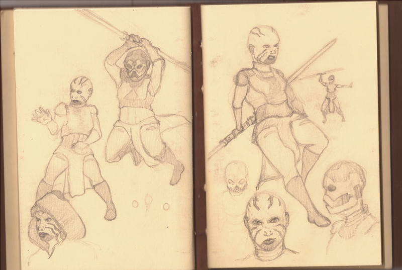 Page of character sketches